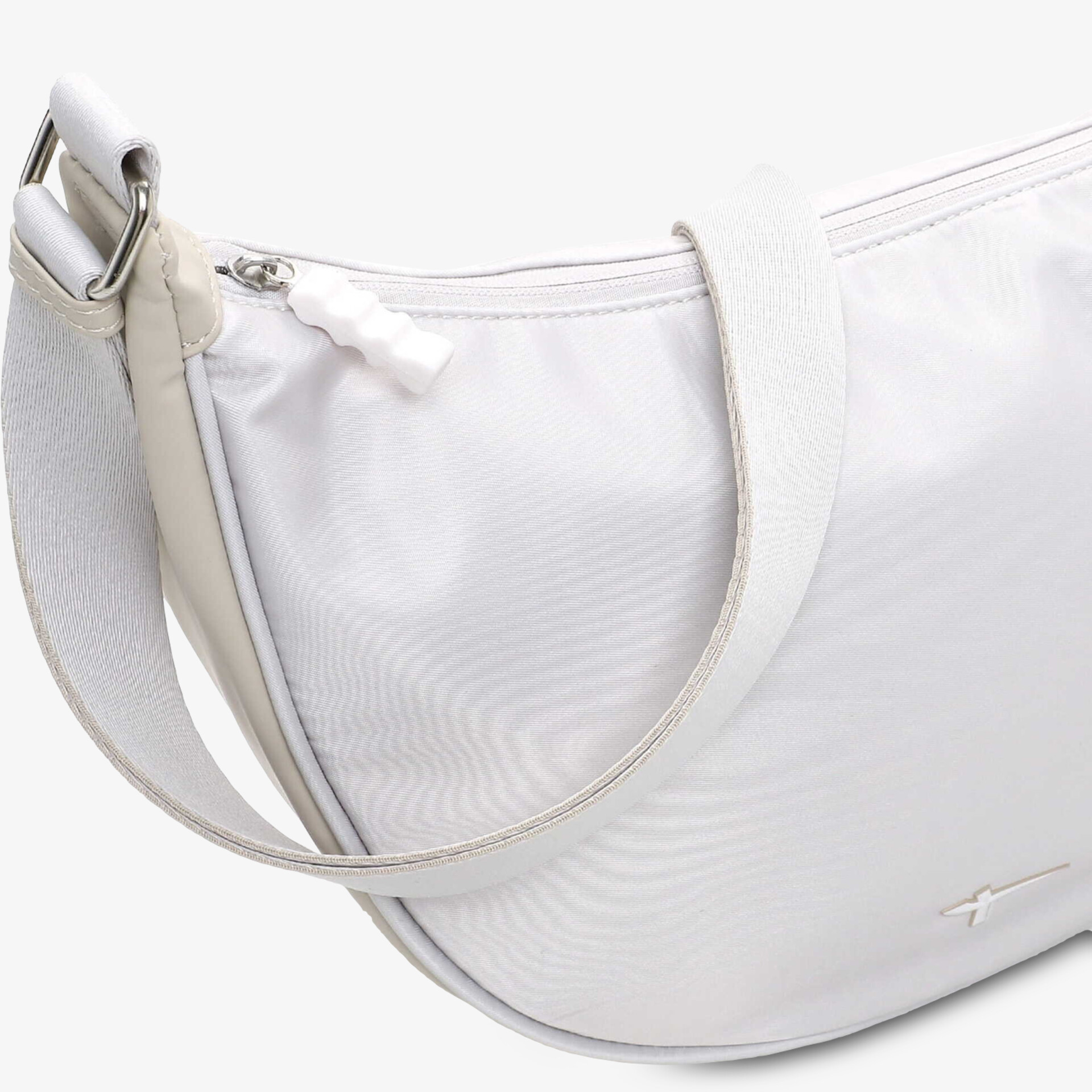 Moderner weißer Schultertasche mit robustem Reißverschluss und komfortablem verstellbarem Tragegurt