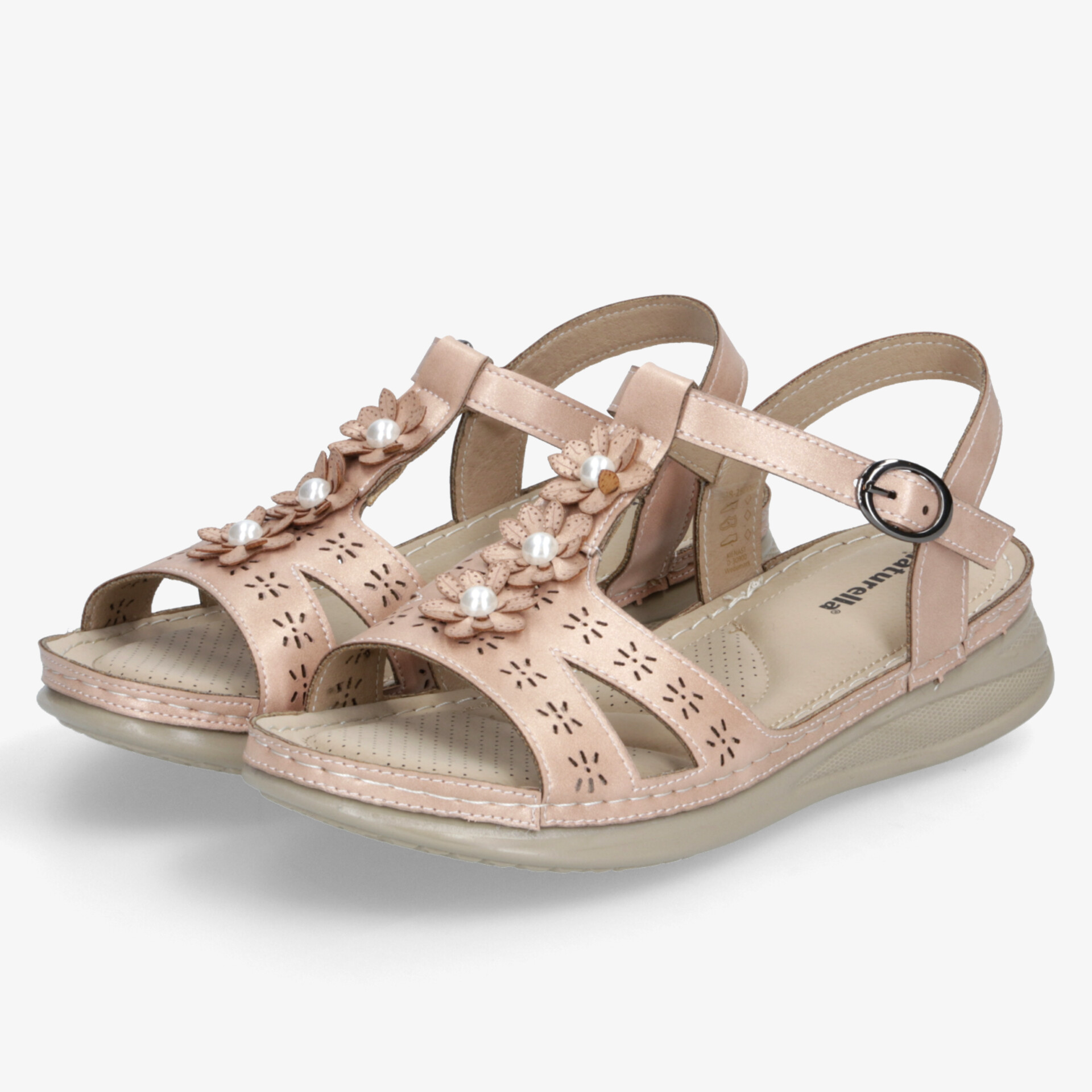 Bequeme Sandalen mit verstellbarem Riemen und dekorativen Blumen, leichte und weiche Sohle für optimalen Tragekomfort