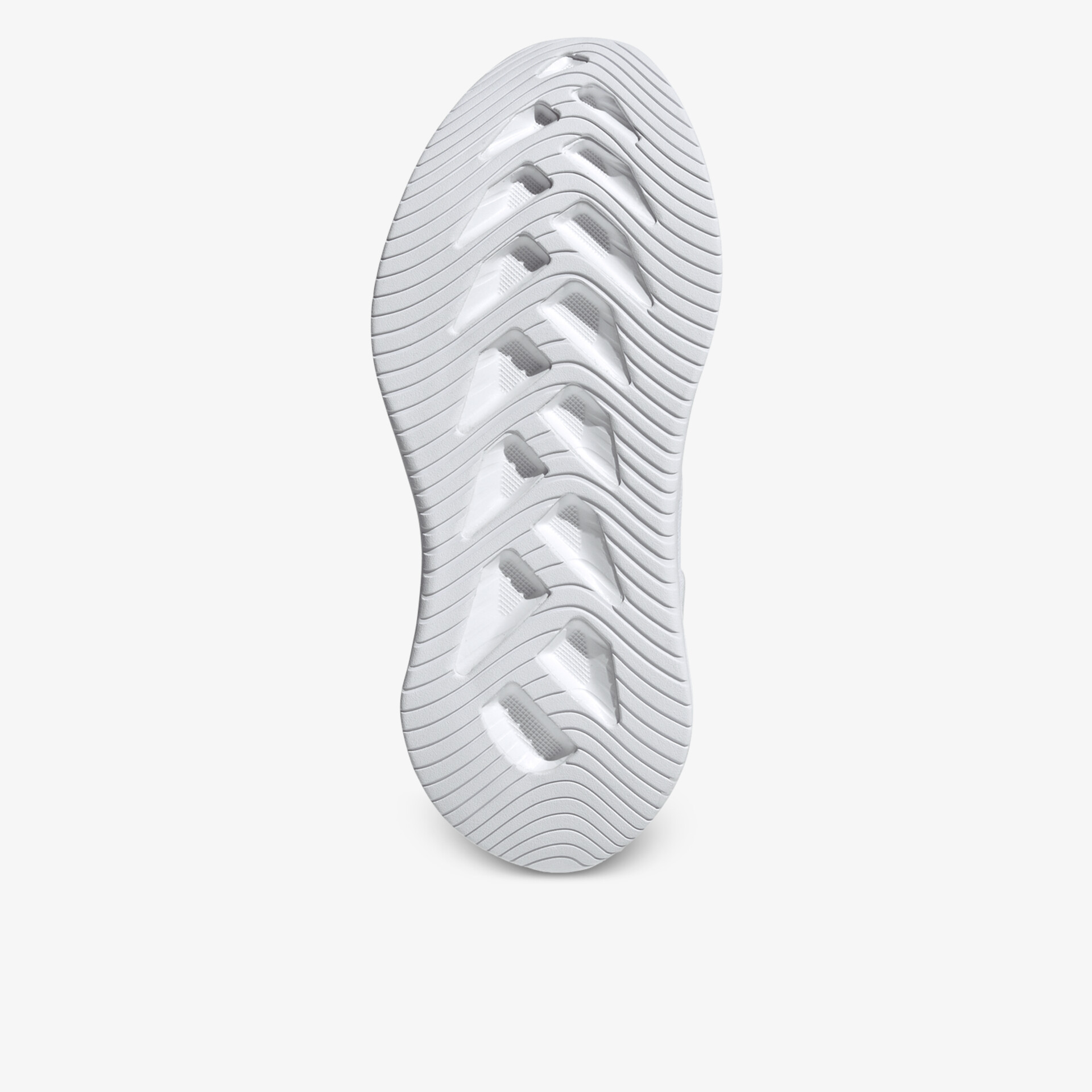 Weiße rutschfeste Laufsohle mit flexiblem, sportlichem Profil für optimalen Halt und Komfort