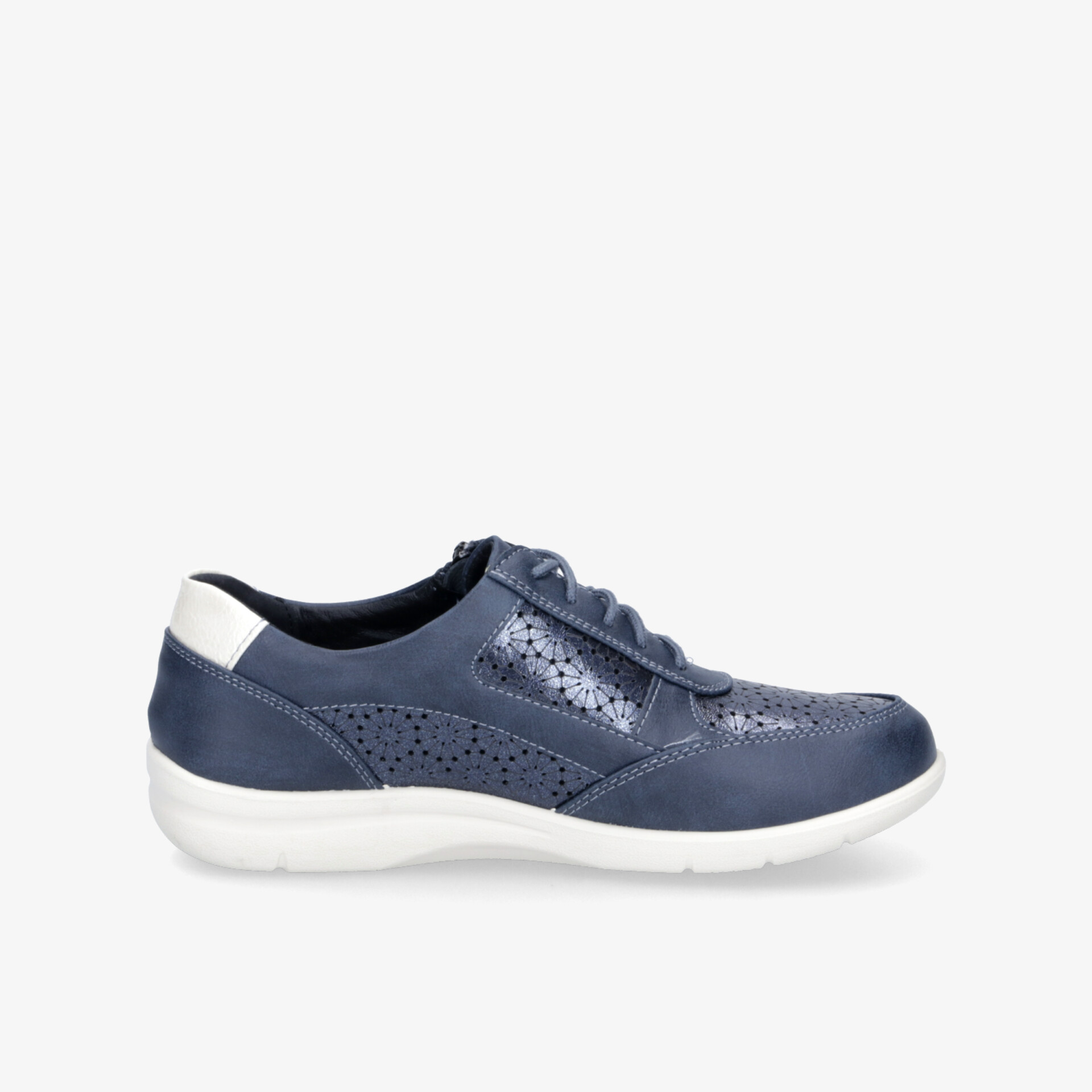 Moderner blauer Sneaker mit weichem Obermaterial und flexibler, leichter Laufsohle, komfortabel und atmungsaktiv