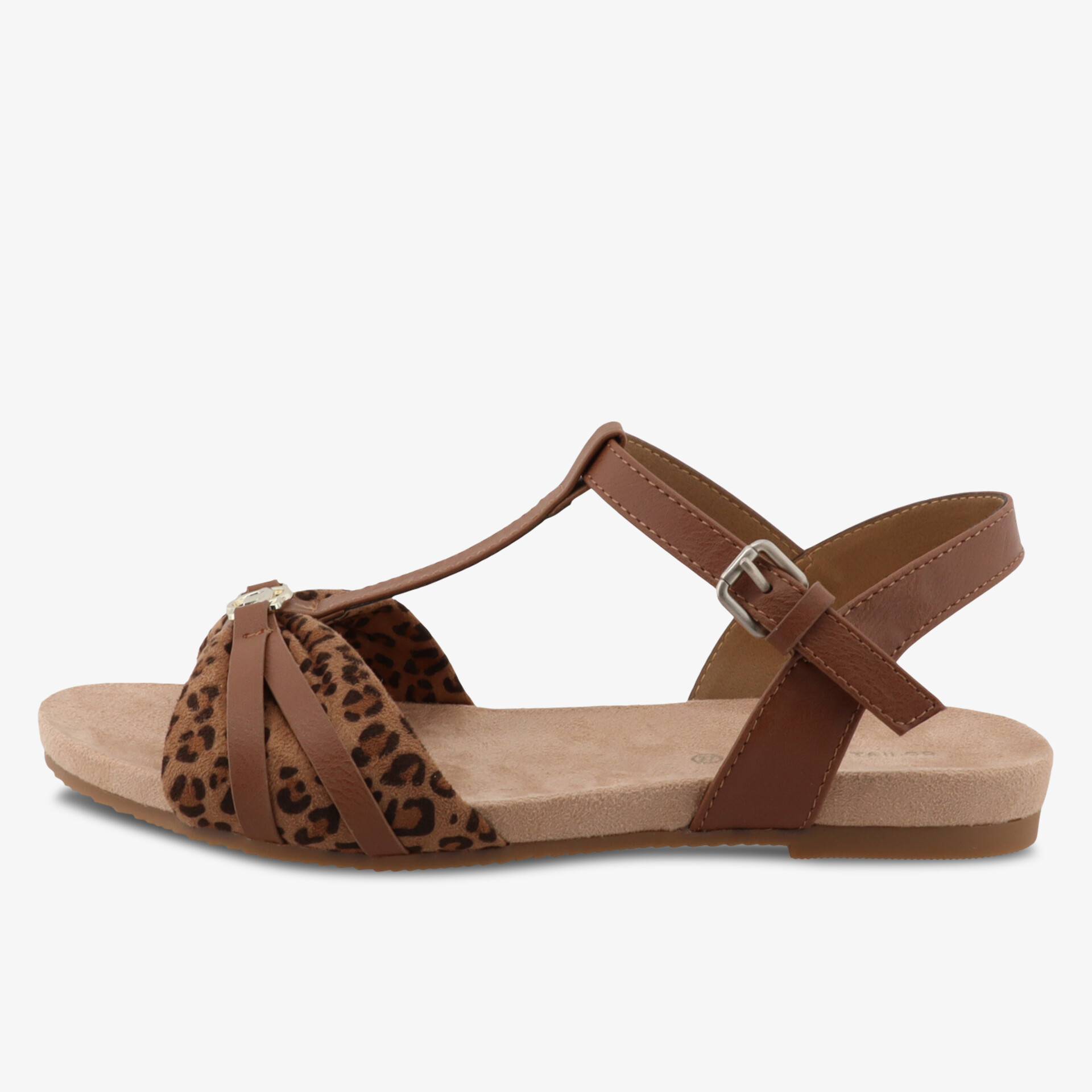 Bequeme Sandalen mit Leopardenmuster und verstellbarem Riemen für sommerliche Freizeitaktivitäten.