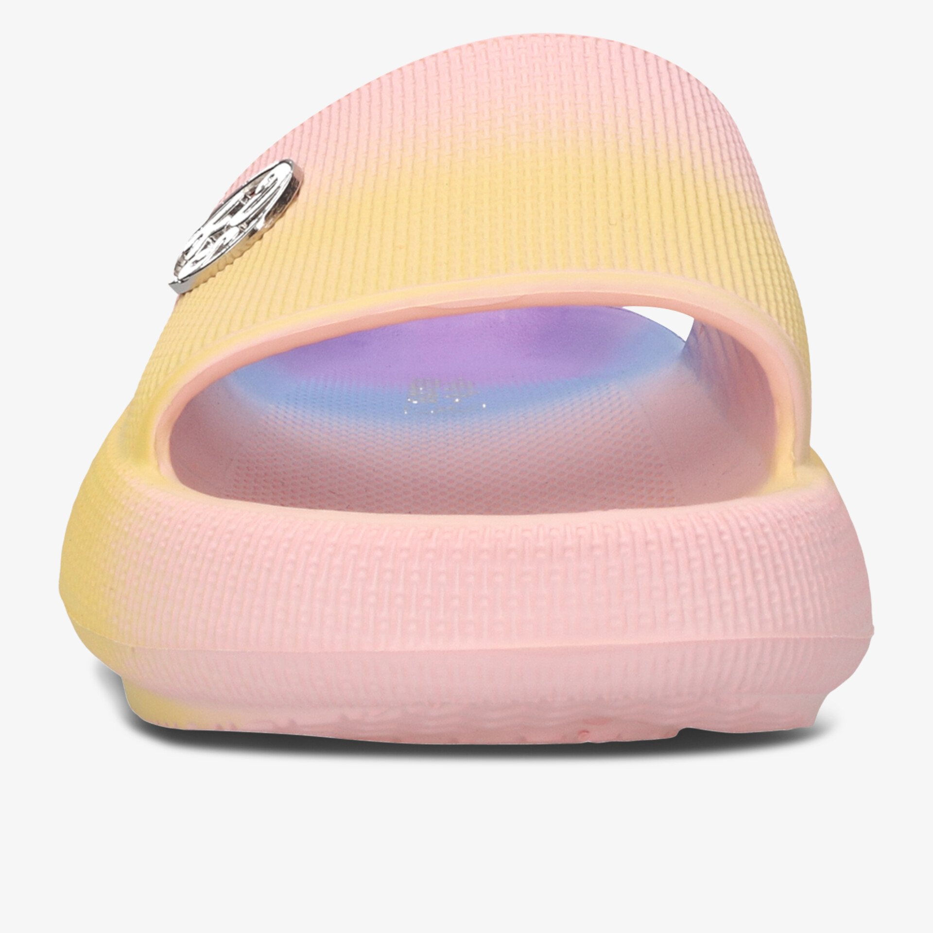 Bunte, weiche und bequeme Slide Sandale mit offenem Design und rutschfester Sohle