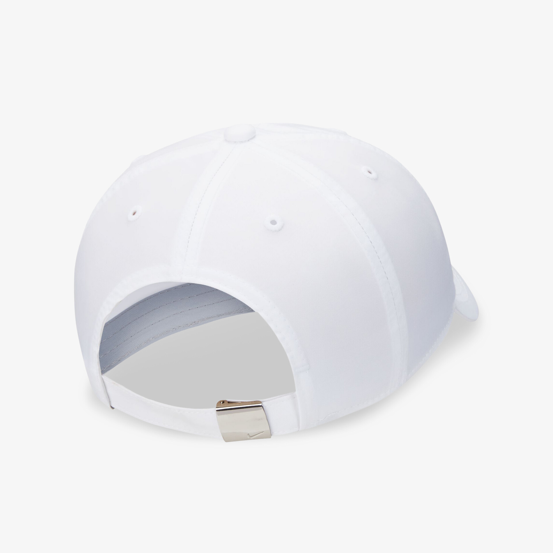 Weiße Kappe mit verstellbarem Verschluss für optimalen Tragekomfort und Stil.