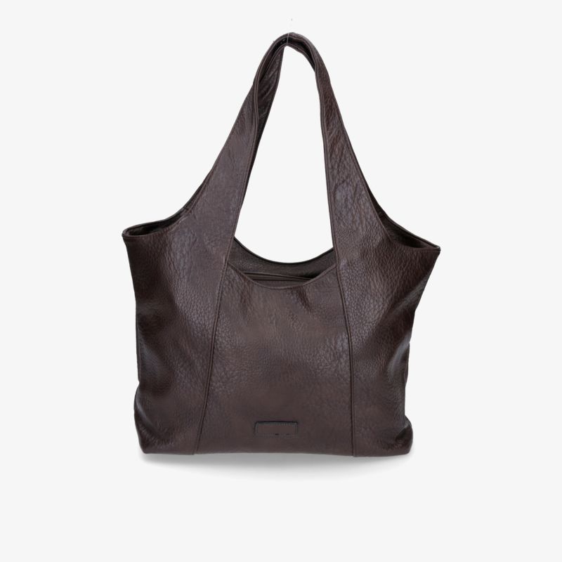 Elegante dunkle Ledertasche mit großzügigem Stauraum und zeitlosem Design