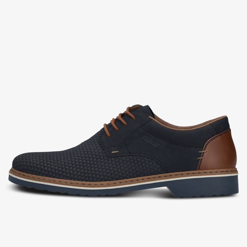 Eleganter Business-Schuh mit atmungsaktivem Mesh, kontrastierendem Braun und blau, komfortabel und robust