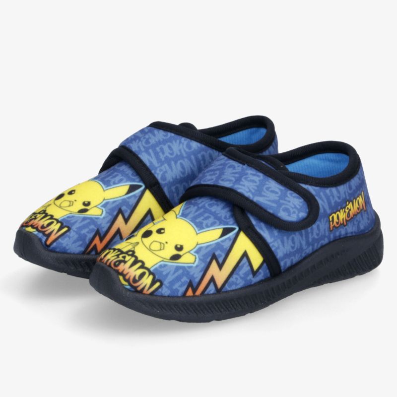 Bequeme blaue Kinderschuhe mit Pikachu Motiv und Klettverschluss für optimalen Halt und Komfort innen