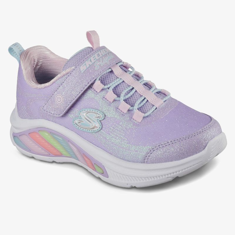 Lilafarbene Sneaker mit Glitzer und komfortabler Passform