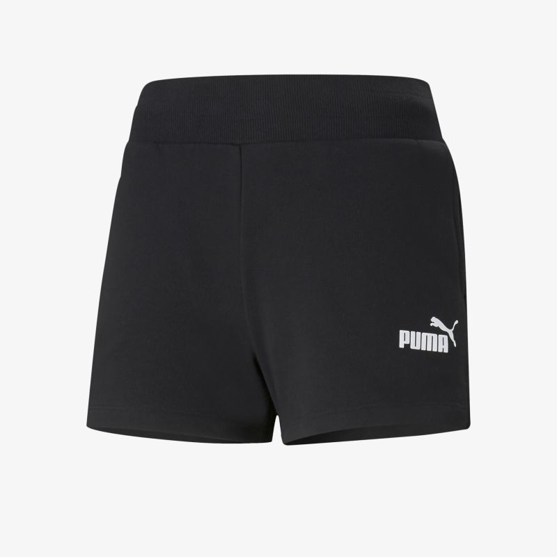 Schwarze sportliche Shorts mit elastischem Bund und Puma-Logo, bequem und atmungsaktiv für vielseitiges Training