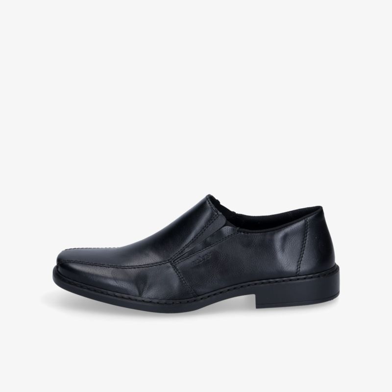 Eleganter schwarzer Lederschuh mit glattem Finish und bequemer Passform, perfekt für formelle Anlässe
