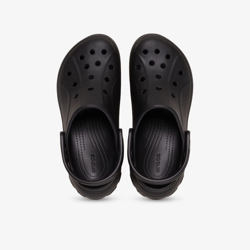 Schwarzes Paar Crocs Schuhe mit Lüftungslöchern, bequem, leicht und wasserfest, ideale vielseitige Freizeitschuhe