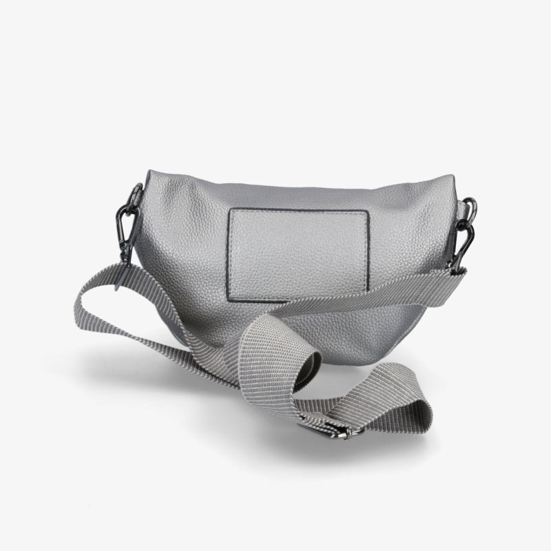 Graue Schultertasche mit verstellbarem Riemen, praktische Größe, robustes Material und modernes Design.