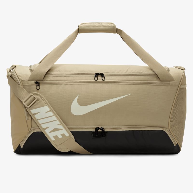 Robuste Sporttasche mit großem Fassungsvermögen und verstellbarem, gepolstertem Schultergurt in Beige