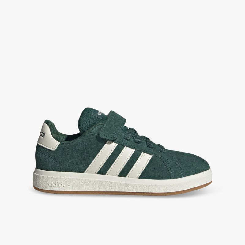 Grüner adidas Sneaker mit bequemer Passform und klassischem Design, strapazierfähiges Material und rutschfeste Sohle seitlich sichtbar