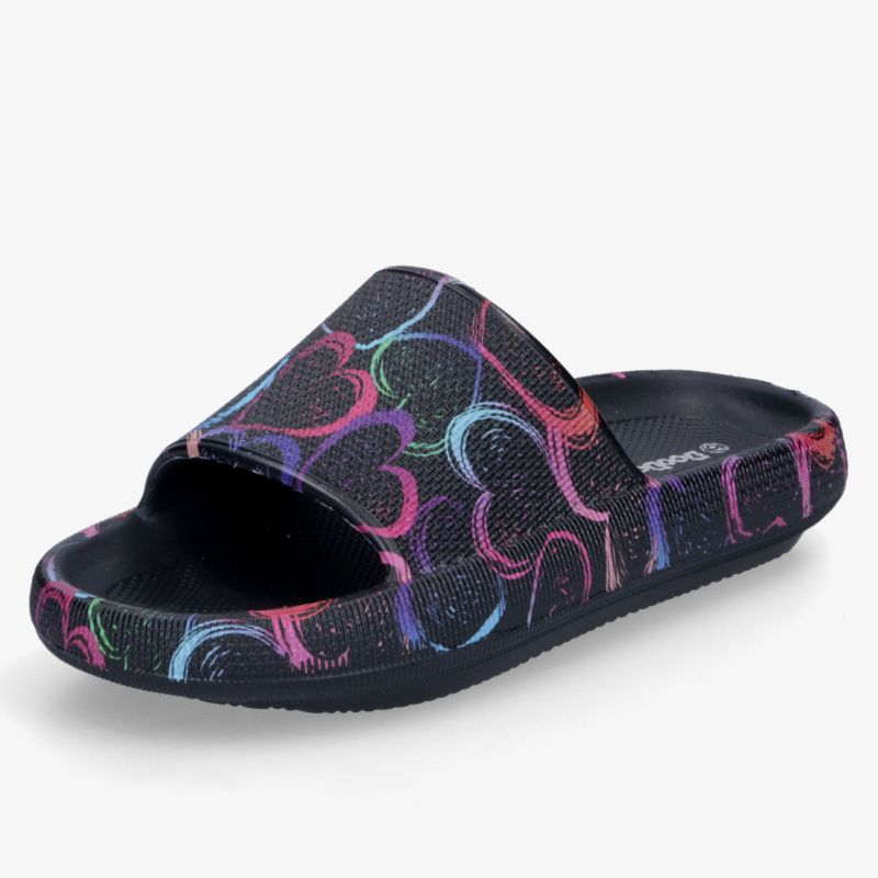 Bequeme bunte Slide-Pantoffel mit rutschfester Sohle und offenem Zehenbereich für angenehm leichte Trageweise