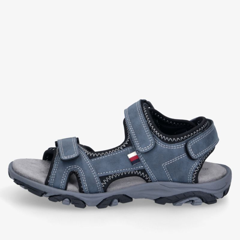 Sportliche blaue Sandale mit verstellbaren Klettverschlüssen und robuster, rutschfester Sohle für optimalen Komfort