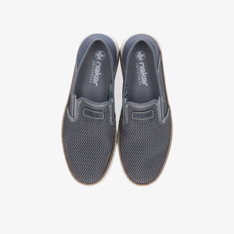 Leichte, sportliche graue Schuhe mit atmungsaktivem Material und flexiblem, rutschfestem Sohlenprofil