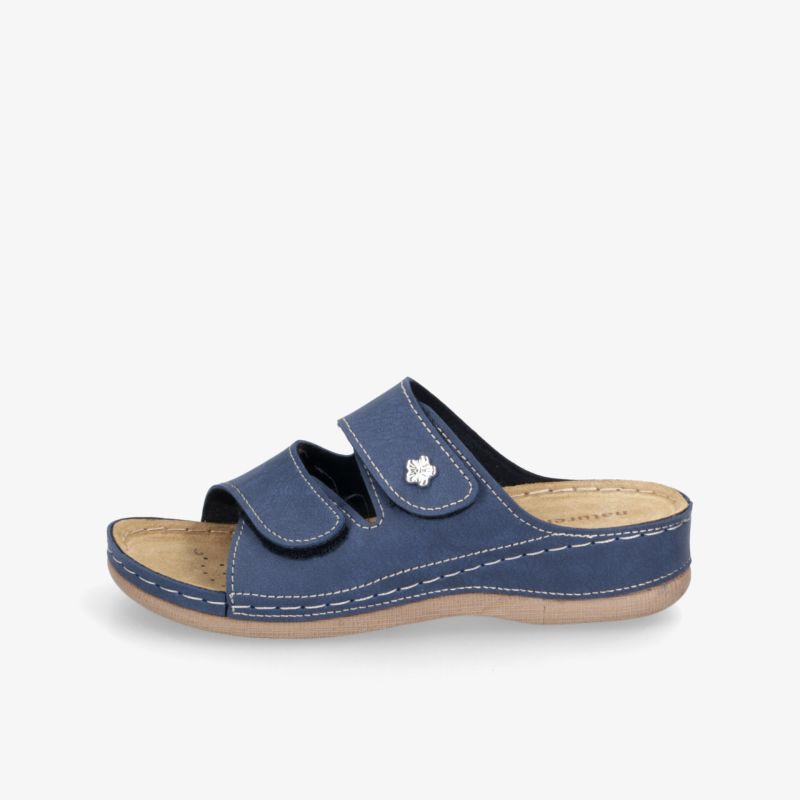 Bequeme Sandale mit zwei verstellbaren Klettverschlüssen, ergonomischer Fußbett und rutschfester Sohle