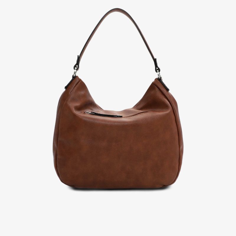 Elegante braune Ledertasche mit weichem Material und geräumigem Innenfach für den täglichen Gebrauch.