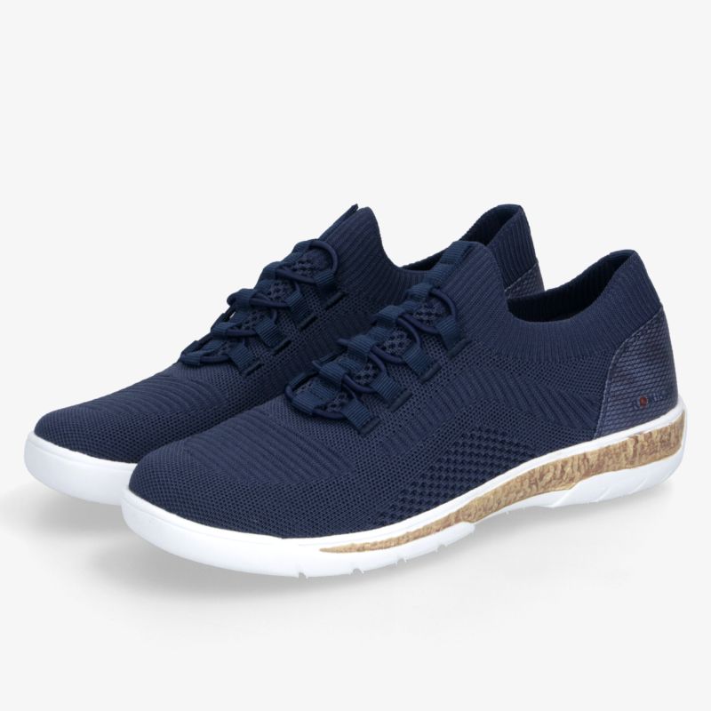 Leichte, atmungsaktive Freizeitschuhe in Blau mit weißer Sohle, flexible und bequeme Passform