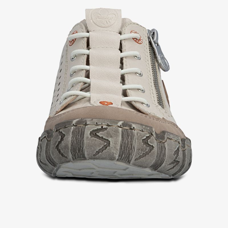 Bequemer Schuh mit robustem Reißverschluss, detailreicher Schnürung und strapazierfähiger Sohle, Frontansicht