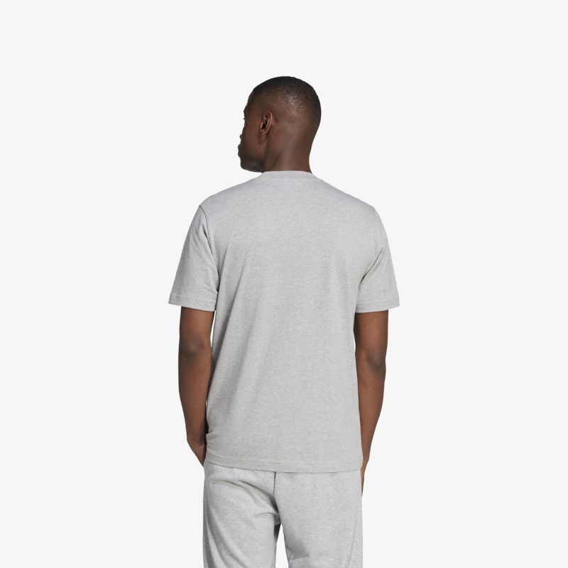 Graues T-Shirt mit kurzem Ärmel in Rückansicht, bequemer Schnitt und leichter Stoff, ideal für den Alltag