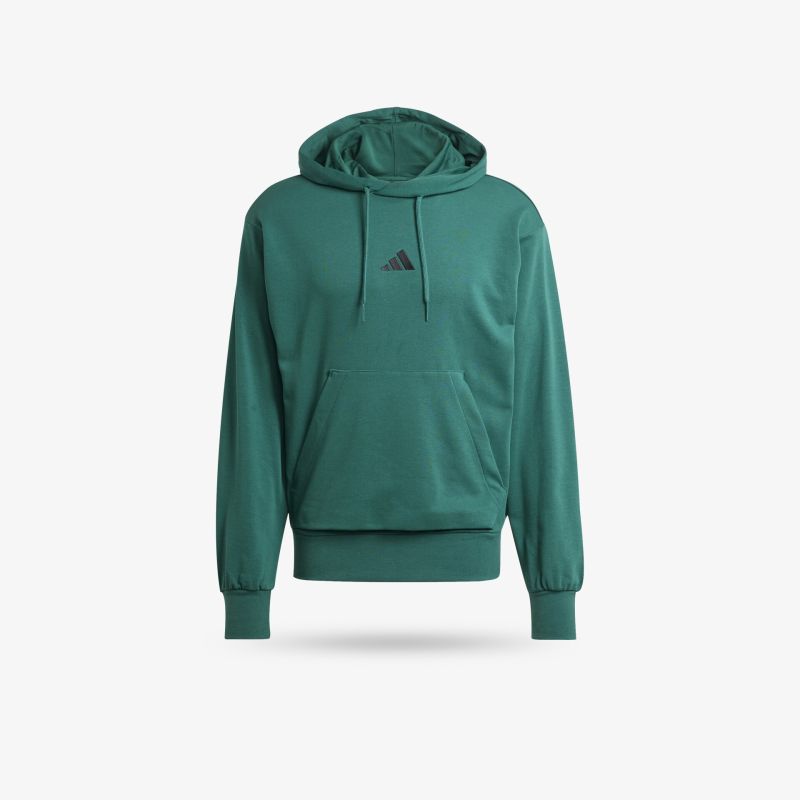 Grüner Kapuzenpullover mit praktischem Kordelzug, lange Ärmel und komfortablem Schnitt für sportliche Aktivitäten