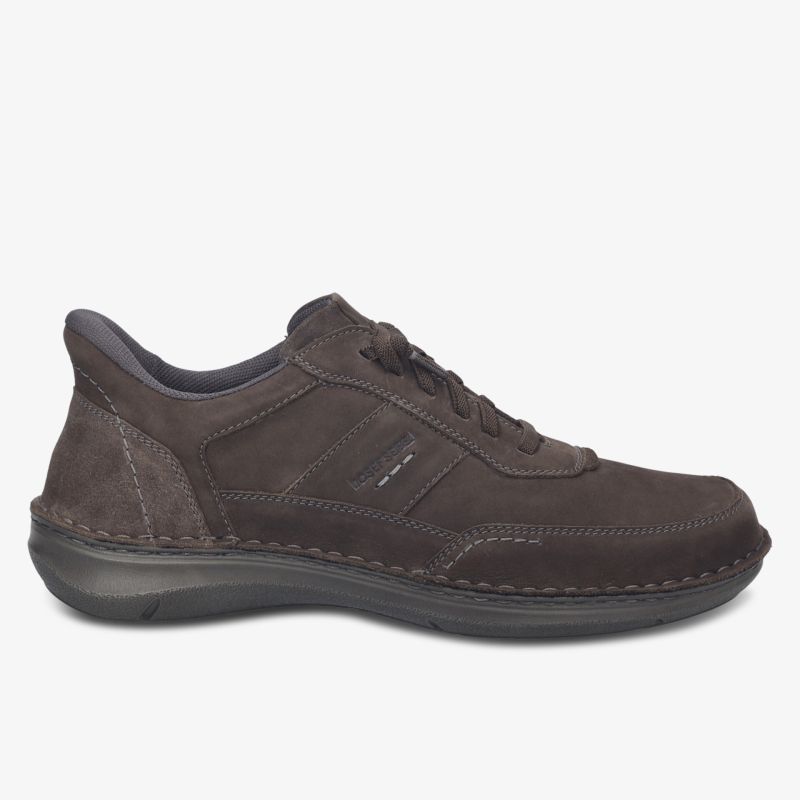 Bequemer dunkelbrauner Veloursleder-Sneaker mit gepolstertem Einstieg und flexibler, rutschfester Laufsohle