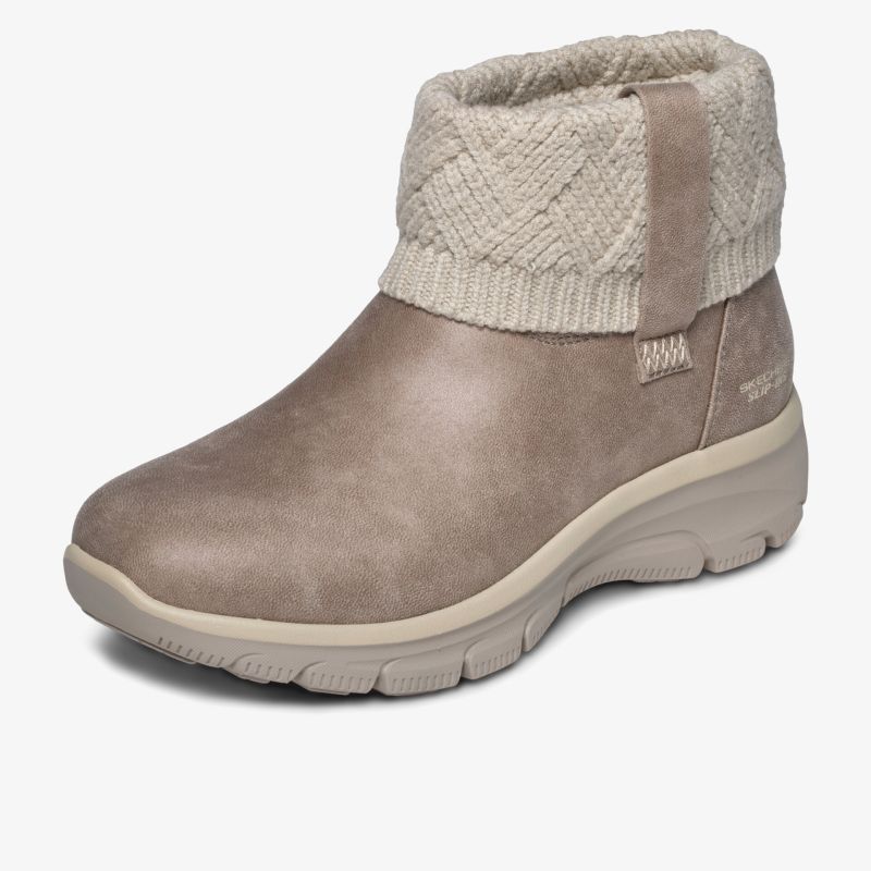 Bequemer Kurzstiefel mit warmem Strickbündchen, rutschfester Sohle und weichem Material für angenehmen Tragekomfort