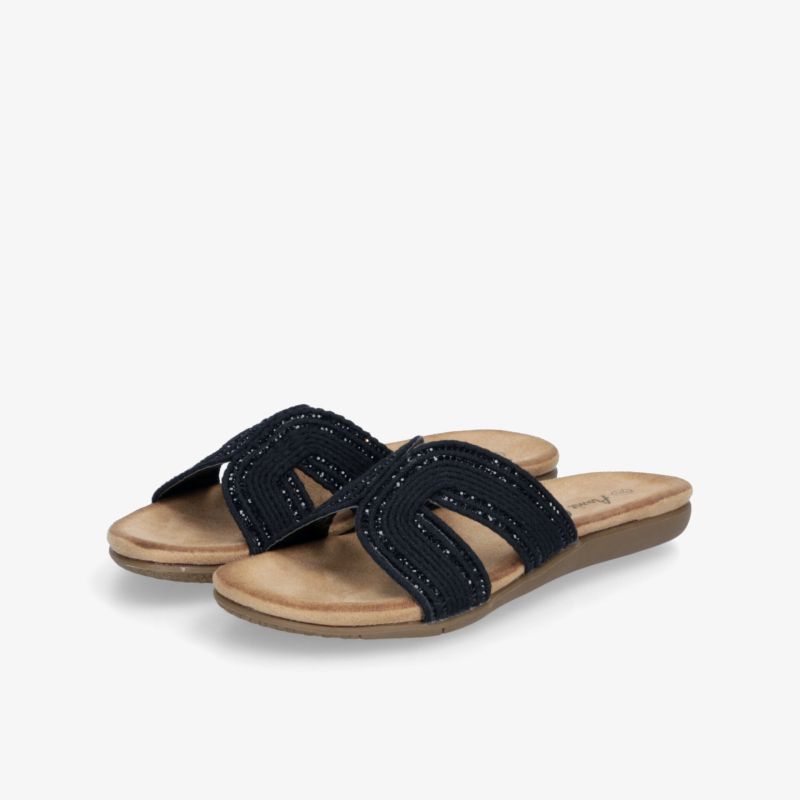 Bequeme schwarze Sandalen mit weichem Fußbett und modischem offenem Design für sommerlichen Komfort