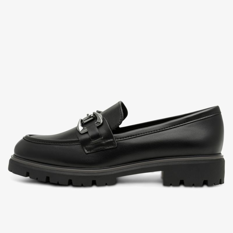 Eleganter schwarzer Loafer mit robuster, rutschfester Sohle und komfortablem Tragegefühl