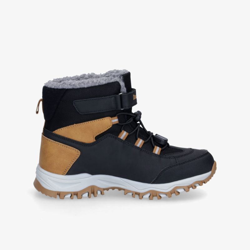 Robuster Winterstiefel mit warmem Futter und rutschfester Sohle für optimalen Komfort im Freien.