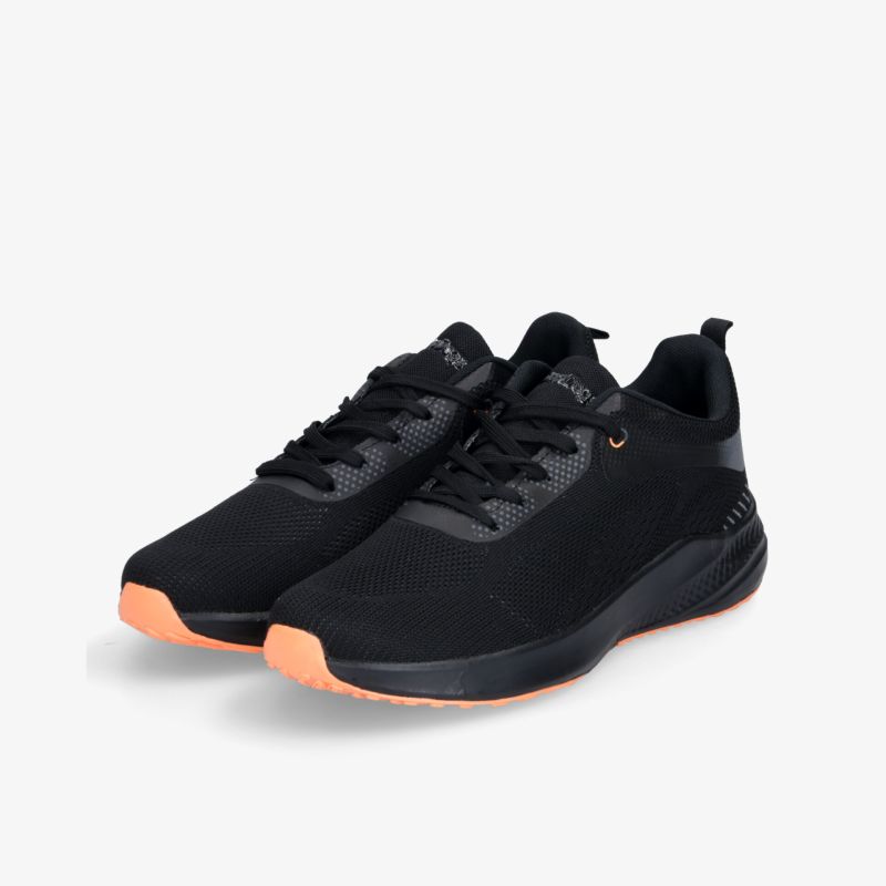 Schwarze Sportschuhe im Paar mit atmungsaktivem Material, komfortabler Passform und rutschfester Sohle