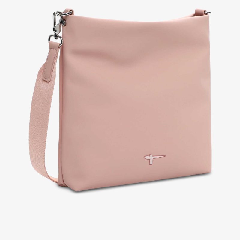 Elegante rosafarbene Umhängetasche mit schlichtem Design und verstellbarem Riemen, hochwertig und leicht