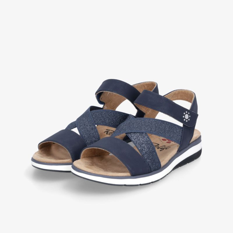 Bequeme blaue Sandalen mit verstellbaren Riemen, gepolsterter Innensohle und rutschfester Sohle für sicheren Halt
