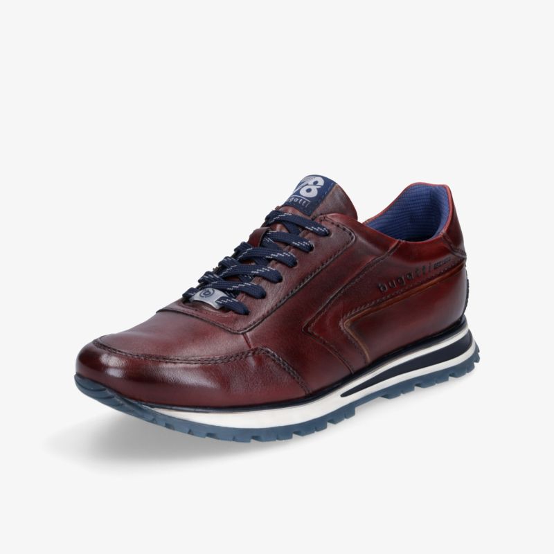 Eleganter Burgunder Sneaker aus hochwertigem Leder mit bequemer Sohle und moderner Schnürung.