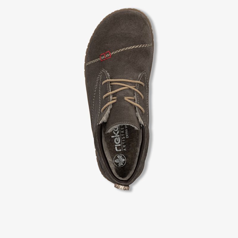 robuster Schnürschuh aus braunem Leder mit bequemer Passform und hochwertiger Verarbeitung, Draufsicht