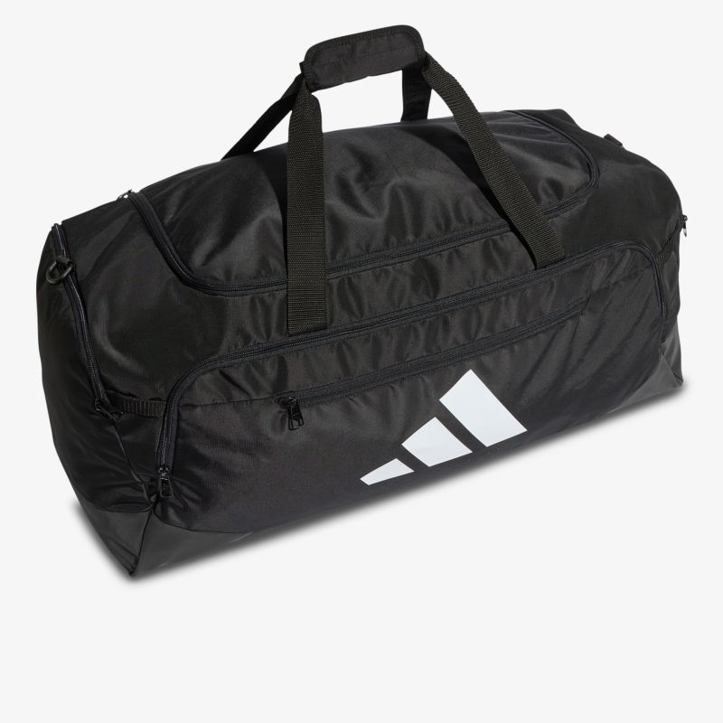 Robuste schwarze Sporttasche mit großem Stauraum, praktischen Griffen und klassischem Design