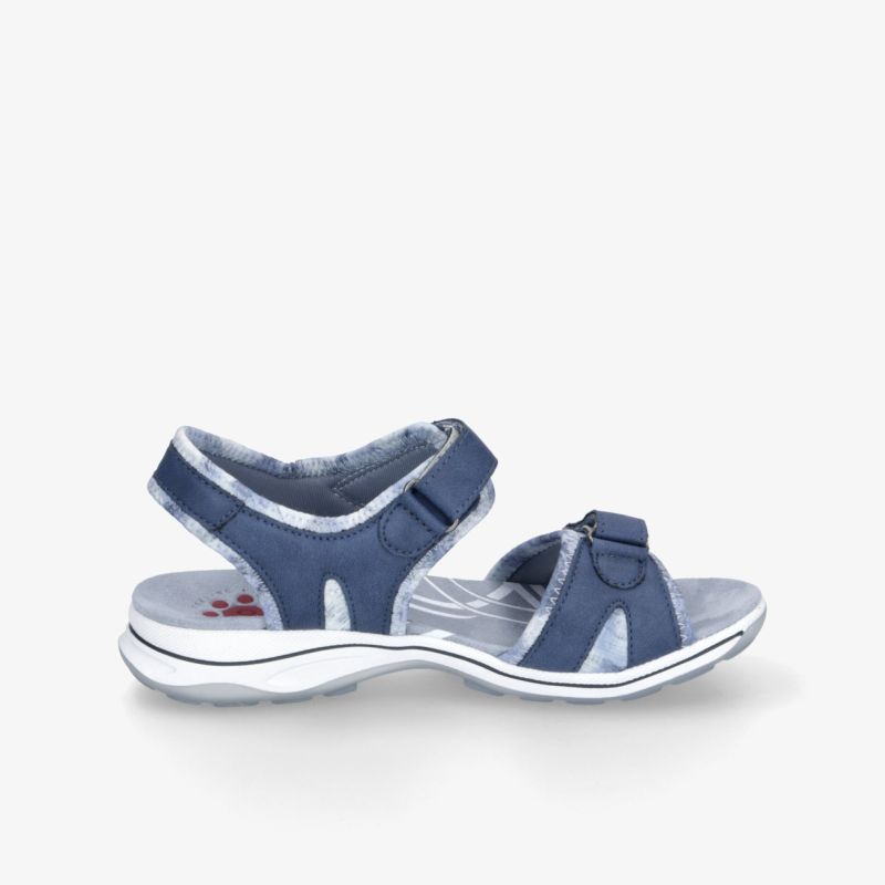 Bequemer blauer Sandalenschuh mit verstellbaren Klettverschlüssen und gepolsterter Sohle für optimalen Tragekomfort