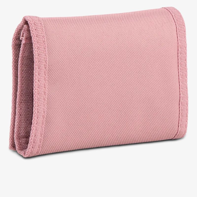 Kompaktes rosa Portemonnaie aus robustem Textil, klein und leicht, ideal für unterwegs