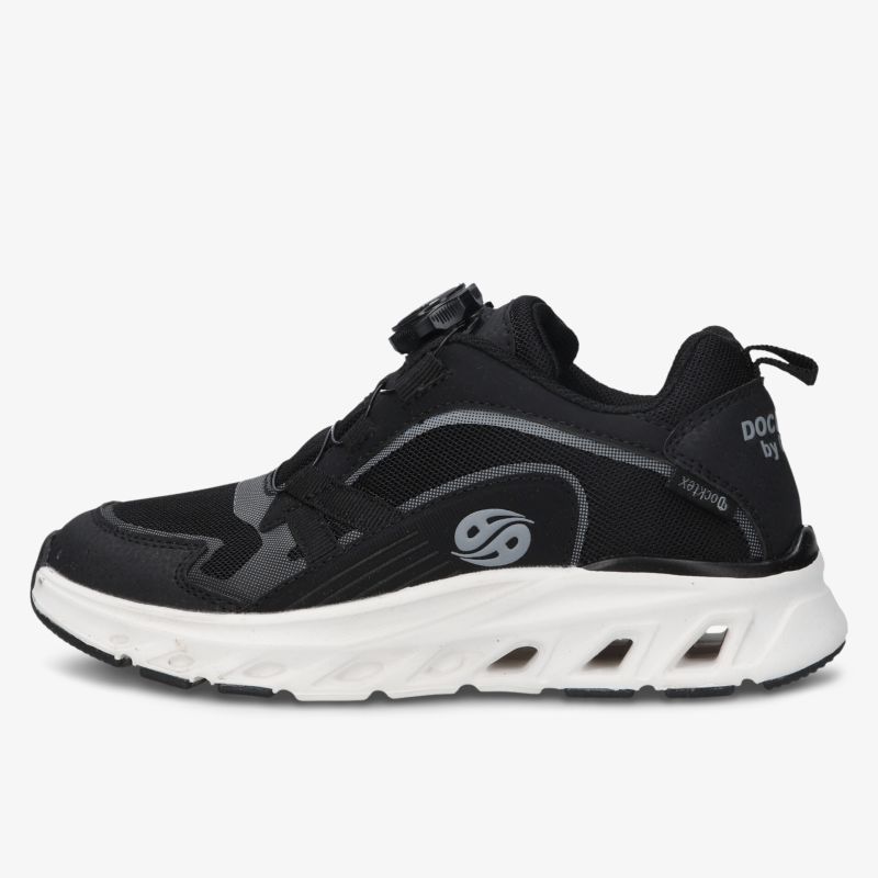 Moderner schwarzer Sneaker mit komfortabler, gedämpfter Sohle und atmungsaktivem Material