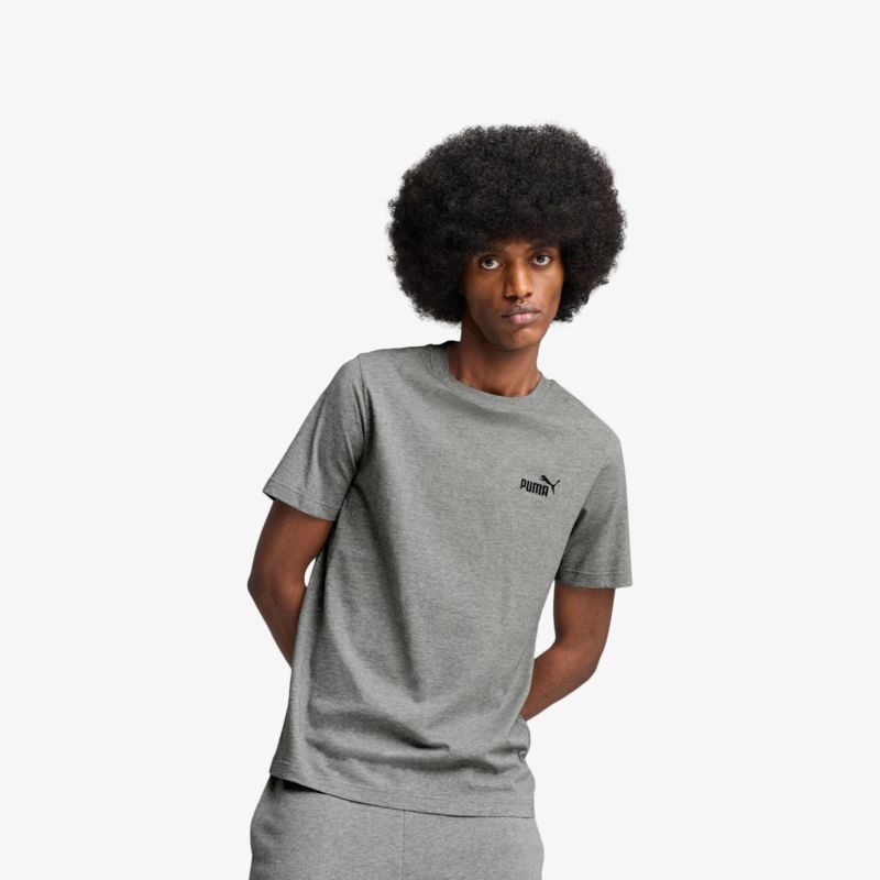 Graues Puma T-Shirt mit bequemem, leichtem Stoff und klassischem Schnitt, sportlich und atmungsaktiv