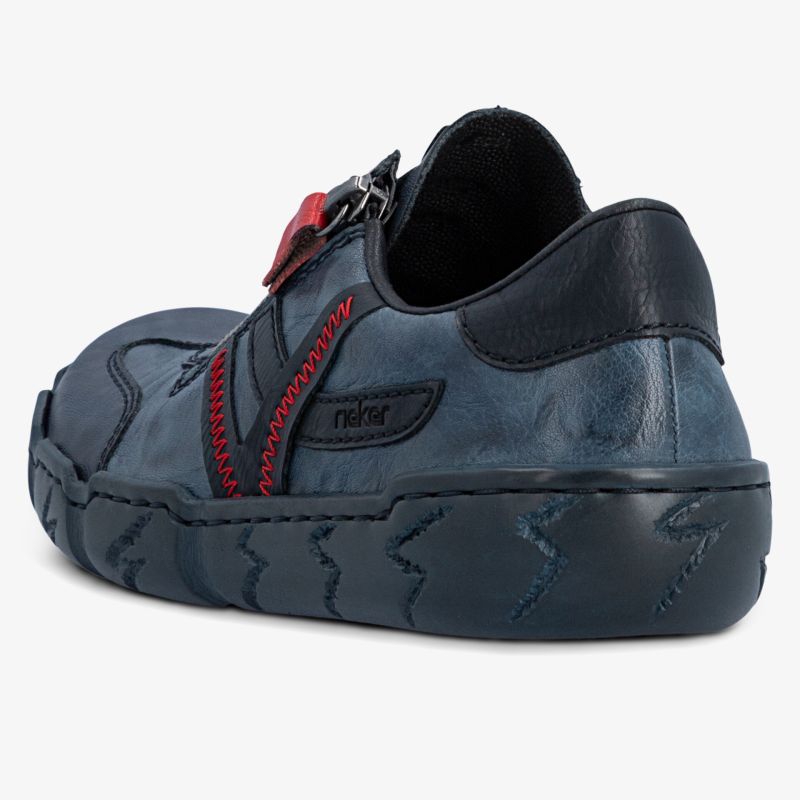 Moderner blauer Schuh mit robuster rutschfester Sohle und sportlichem Design, bequem und langlebig