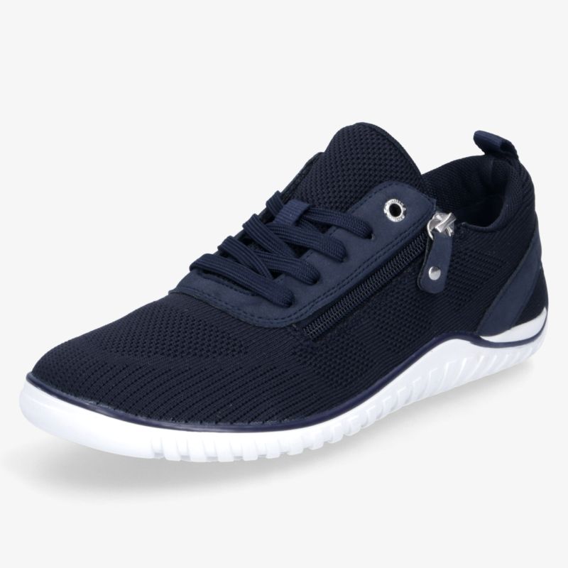 Leichter dunkelblauer Sneaker mit atmungsaktivem Material, flexiblem Design und praktischem Reißverschluss