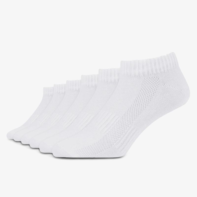 Weißes Quarter Socks 6er Set, atmungsaktiv und elastisch für optimalen Tragekomfort