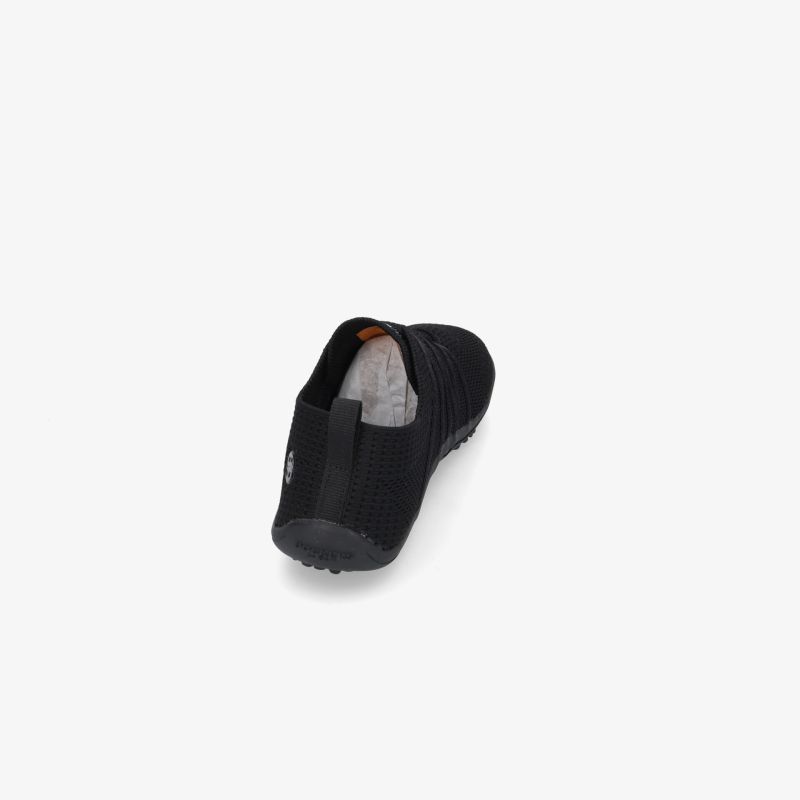 Leichter schwarzer Barfußschuh mit elastischem Material und rutschfester Sohle für flexible und bequeme Passform
