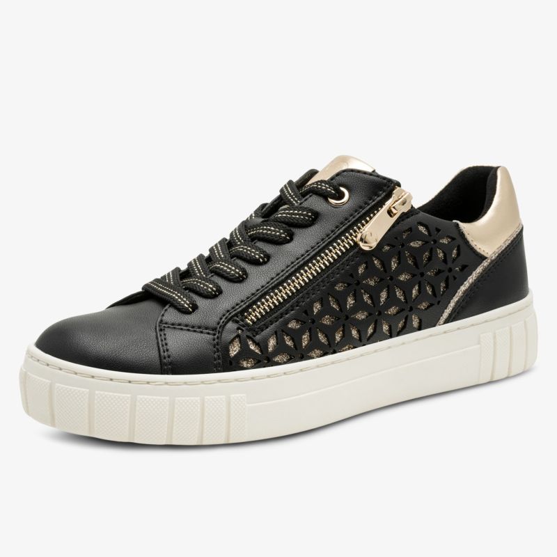 Moderner Sneaker mit Reißverschluss und perforiertem Seitenmaterial für bequemen und stylischen Tragekomfort