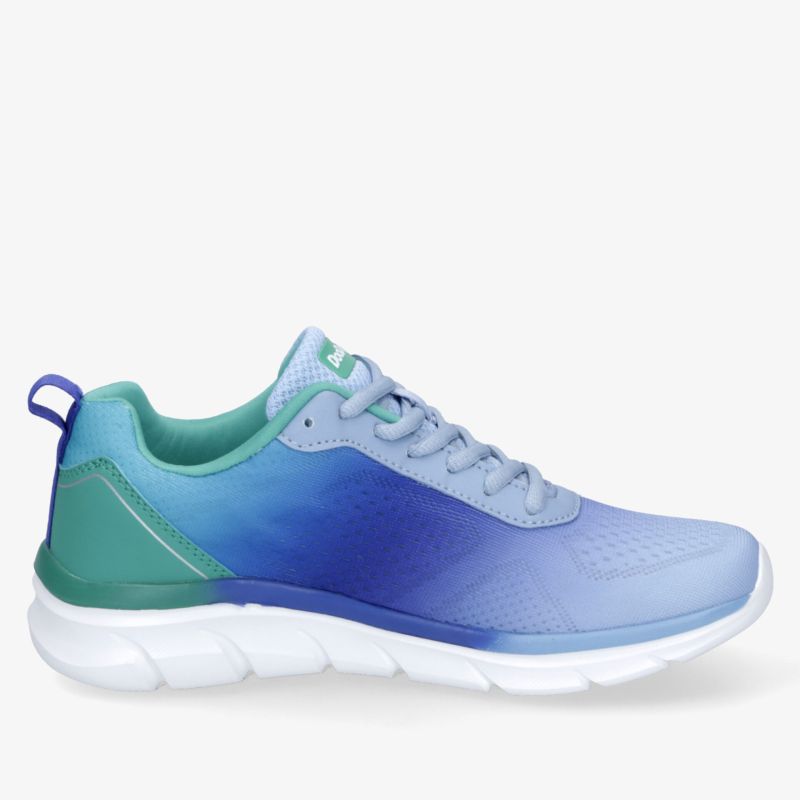 Leichter Sportschuh mit atmungsaktivem Material, flexibler Sohle und komfortabler Passform in modernem Blau und Grün