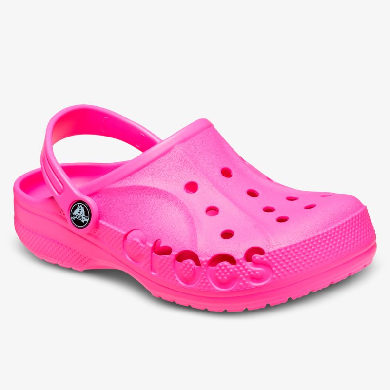 Leichte pinkfarbene Crocs Clogs mit atmungsaktiven Löchern und verstellbarem Riemen für hohen Tragekomfort