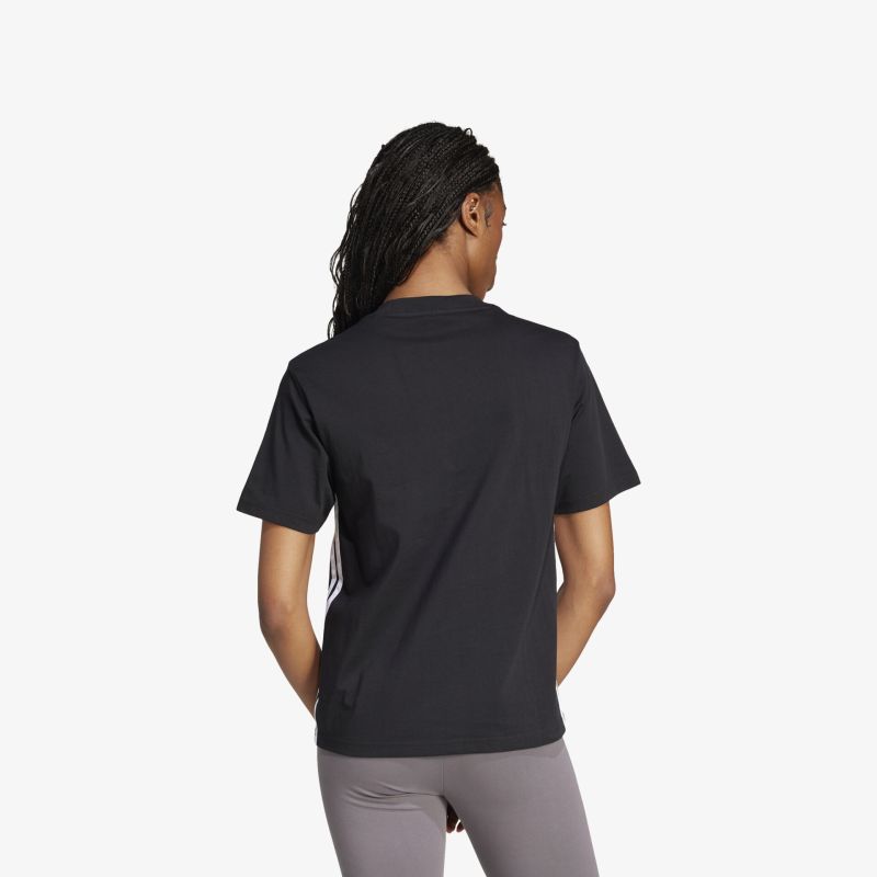 Schwarz kurzärmeliges Shirt von hinten, komfortabler Schnitt und atmungsaktiver leichter Stoff