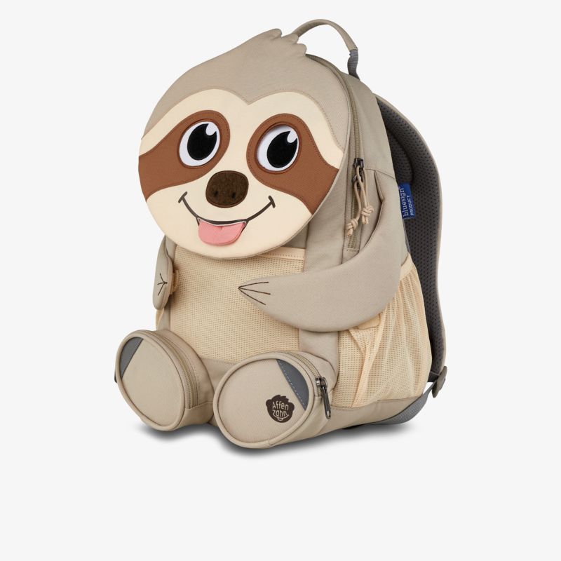 Süßer Kinder-Rucksack in Faultier-Design mit praktischen Fächern und Tragekomfort.